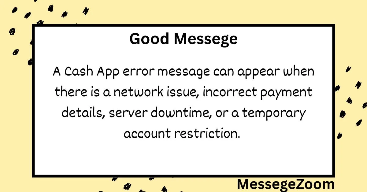 Cash App Error Message