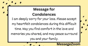 Message for Condolences
