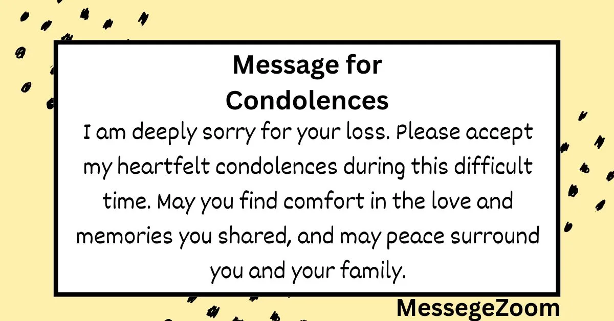 Message for Condolences