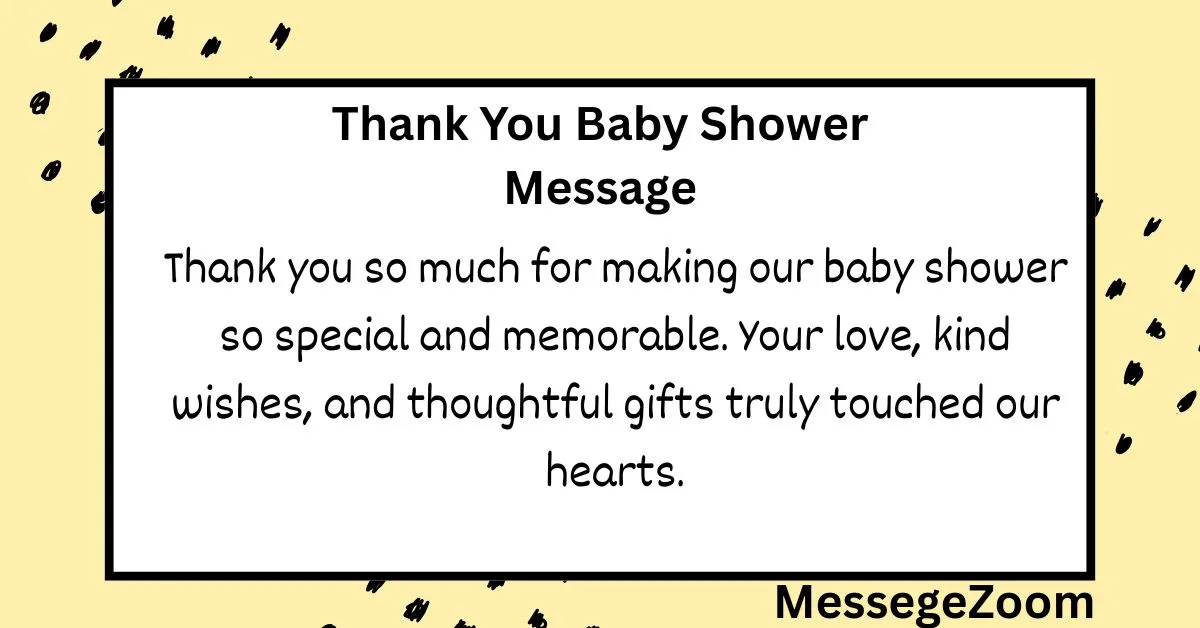 Thank You Baby Shower Message