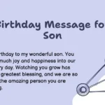 Birthday Message for Son