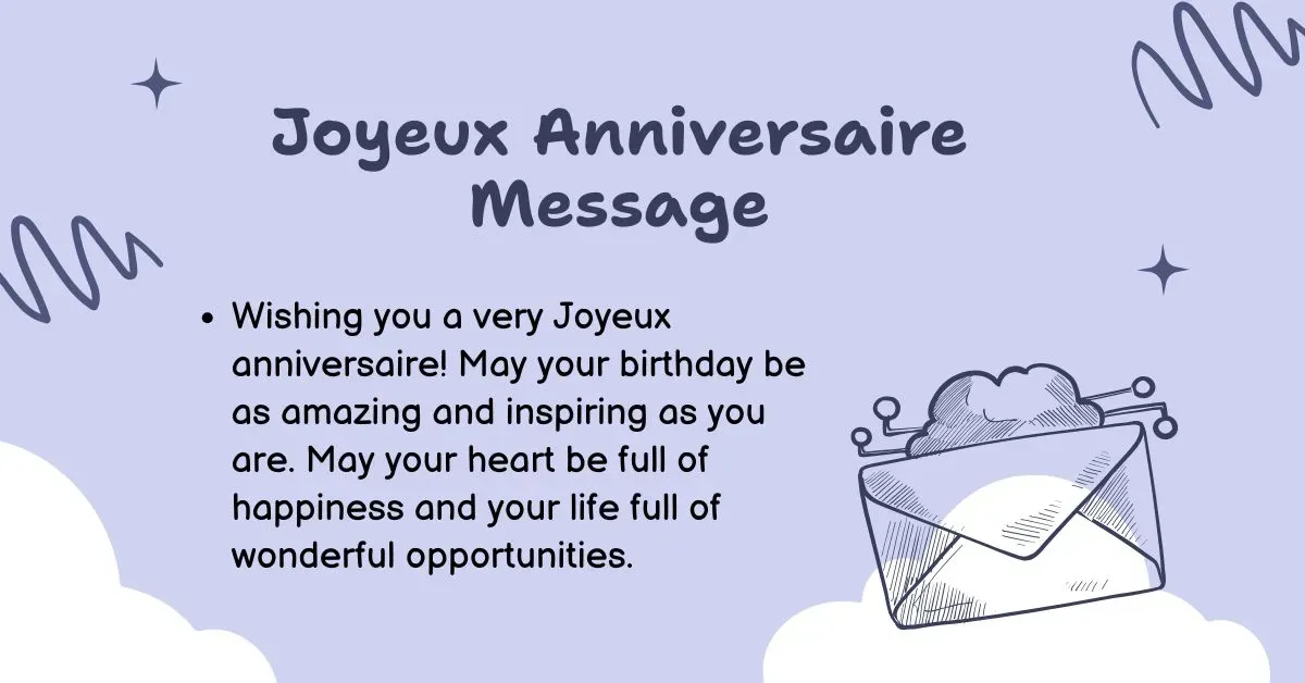 Joyeux Anniversaire Message