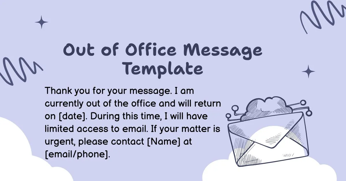 Out of Office Message Template